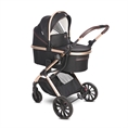 Детска количка GLORY 2в1 с кош за новородено Black DIAMOND+ADAPTERS